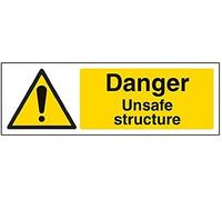 vsafety segni 67079 ax-s "costruzione segnale di avvertimento pericolo rischio struttura", Autoadesivo, paesaggio, 300 mm x 100 mm, colore: nero/giallo