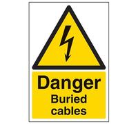 vsafety segni 68017 au-s "pericolo Buried Cavi" Warning Sign elettriche, Autoadesivo, ritratto, 200 mm x 300 mm, colore: nero/giallo