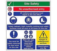 VSafety - Sicurezza per siti a rischio multiplo - 775 mm x 800 mm - plastica rigida