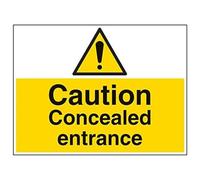 Vsafety Sign "Caution nascosto di ingresso, paesaggio, (confezione da 3), 600 mm x 450 mm, 3