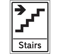 VSafety Stairs Arrow Right Sign - 150 x 200 mm - vinile autoadesivo