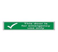 VSafety This Door Is For Emergency Use Only Cartello orizzontale 450 mm x 150 mm in vinile autoadesivo