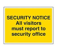 Vsafety "tutti i visitatori relazione all' ufficio di sicurezza" Sign, (confezione da 3), 400 mm x 300 mm, 3