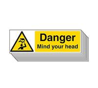 VSafety Warning General - Danger mind your head - 300 x 100 mm - Confezione da 10