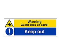 Vsafety "WARNING Guard Dogs on Patrol/Keep out" Sign, (confezione da 3), 600 mm x 200 mm, 3