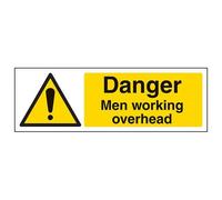Vsafety warning Safety Sign "danger, Men Working Overhead, 2 mm, in plastica, 300 mm x 100 mm