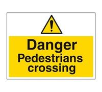 Vsafety warning Safety Sign "danger, pedoni Crossing", 2 mm, in plastica, 400 mm x 300 mm