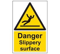 Vsafety warning Safety Sign "danger Slippery Surface, 2 mm, in plastica, 200 mm x 300 mm