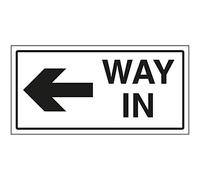 VSafety Way In Arrow Left Sign - 300 x 150 mm - Autoadesivo effetto alluminio