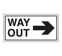 VSafety Way Out Arrow Right Sign - 600 x 300 mm - Autoadesivo effetto alluminio