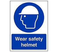 Vsafety "Wear casco di sicurezza" Sign, ritratto, (confezione da 3), 150 mm x 200 mm, 3
