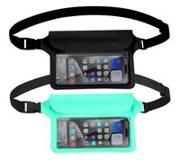 Vsagier Custodia impermeabile con cinghia in vita, borsa da spiaggia impermeabile, accessori per cellulare kayak IPX8, articoli da toeletta da viaggio per spiaggia, perfetta per barca, nuoto,