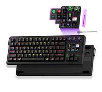 VSDINSIDE Tastiera macro K1 Pro, tastiera integrata programmabile solo con tasti completi, tastiere meccaniche per streaming di gioco personalizzate con schermo e manopola, guarnizione