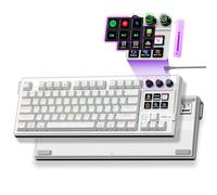VSDINSIDE Tastiera macro K1 Pro, tastiera integrata programmabile solo con tasti completi, tastiere meccaniche per streaming di gioco personalizzate con schermo e manopola, guarnizione