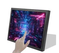 VSDISPLAY Monitor LCD industriale da 15 pollici 1024x768 4:3 1000 nit IPS con sensore touch resistivo, porta video H/D VGA DVI, fori di montaggio da 75 mm/100 mm