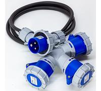 VSDITALIA - Adattatore Industriale Cee con Cavo di Prolunga 2.2 metri - Spina e Prese IP67, Rivestimento cavo in Neoprene 3G2.5 230 V / 16 A