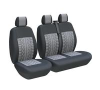 VSESTCDPB Coprisedili Auto Universali 2 + 1 Protezione Sedile Per Per Transito Protezioni sedili(3 posti grigio)