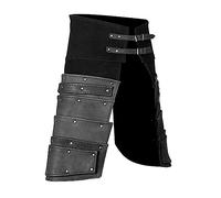 Vseutiac 2 Pezzi Copri Stivali Pirata Gambali Medievali Scarpa Costume Cosplay PU Pelle Rivetti Metallo Regolabili Adatto per Spettacoli Teatrali Feste, Nero