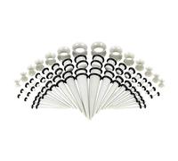 Vseutiac 50 Pezzi Espansori Orecchio Set Tunnel Plug Taper Gioielli Acrilico Silicone Uso Piercing Facile Leggero per Espansione Adatto a Uomini Donne Studio