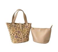 Vseutiac Borsa Tote Donna Borsa a Mano Shopper Borsetta Tracolla Borsa a Spalla con Manici in E Chiusura a Rotazione con Pochette Interna Adatta per Passeggio, Stile Floreale Con Stampa Di Fiori