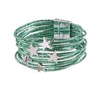 Vseutiac Bracciale Rigido Personalizzato Multistrato Bracciale Charm Moderno Gioiello Multifunzionale Trend in Pelle Artificiale E Lega Antiallergica Ad, Verde