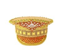 Vseutiac Cappello da Festival Cappello Visiera Berretto Accessorio Gioiello con Perle E Gemme in Poliestere Fascia Decorata E Luce Brillante Adatto per Servizi
