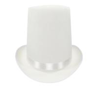 Vseutiac Cappello da Prestigiatore Alto, Bianco | , Cappello a Cilindro, Strutturato, per Spettacoli Teatrali, Illusionisti, Cosplayer