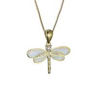 Vseutiac Collana con 4 Libellule Sintetico E Design con Cristalli, Ideale Come Regalo per Le Feste, Colore Bianco.