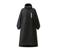 Vseutiac Impermeabile Bambino Poncho Pioggia Cappuccio Lungo Copertura Completa con Polsini Elasticizzati Strato Esterno Idrorepellente con Custodia da Zaino, Nero Classico, 3XL