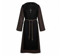 Vseutiac Mantello Halloween Costume Robe Cappuccio Cloak Tunica Cosplay in Spandex Nero con Silhouette Lunga Facile da Indossare su Altri Abiti Adatto per