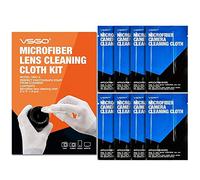 VSGO DDC-3 - Panno in microfibra per pulizia lente, confezione da 8, colore: nero/bianco