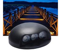 VSHENG Bassa Tensione Luci di Coperta LED Luce da Gradino Impermeabile IP65 DC12/24V Trasmissione Luminosa su Un Lato Esterno Faretto per Scale Giardino Viale Luce del Paesaggio(White,3W-DC12V)