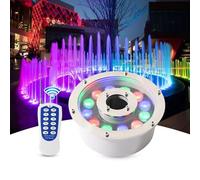 VSHENG RGB Luci dello Stagno LED Luce della Fontana con Telecomando Impermeabile IP68 Bassa Tensione AC12/24V Esterni Luci Subacquee per Laghetto Cascata Parco Luce del Paesaggio(6W-AC24V)