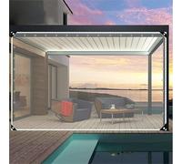 VSHENG Telone in vinile trasparente, anti-strappo, in PVC, 0,35 mm, resistente, trasparente, per esterni, veranda, cortile, gazebo, tenda (4 x 5 m)