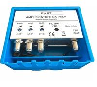 Vsnetwork Amplificatore Antenna TV da Palo con Filtro Lte/5G, Guadagno Massimo 40Db Regolabile, 2 Ingressi Uhf +1 Vhf, Bande separate