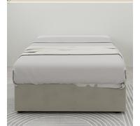 VSOGA Modern Minimalist Bed Frame, 90 x 200 cm, beige, materiale in velluto olandese, equipped with Gas Lift Pistons, Modern Style Bedroom Furniture, Excluding Headboard and Mattress.