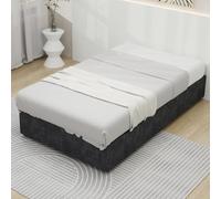 VSOGA Modern Simple Style Bed Frame, 90 x 200 cm, Grey, Dutch Velvet Fabric, with Gas Lift, Modern Bedroom Furniture, Excluding Headboard and Mattress.