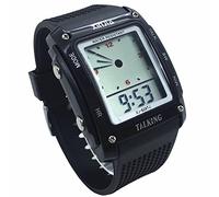 VSONE Orologio parlante digitale a forma quadrata con funzione sveglia annuncio dell'ora in francese per ciechi e persone ipovedenti (nero), Nero