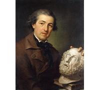 VsoxA Dipinti Famosi Stampe Artistiche Stampe Wall Art Ritratto di Giuseppe Franchi a mezzo busto con in mano un busto di Omero di Anton Raphael Mengs per Decorazioni per la Casa 60x90cm