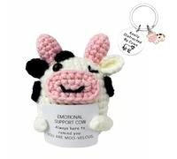 Vspek Divertido Perro Positiva, Personalizados Peluche de Punto Muñeco con Tarjeta y Llavero, Decoración Hogar Oficina, Regalos Originales Positiva para Familiares Amigos Parejas Niños Colega