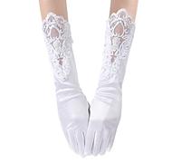 Vspek Donne Guanti lunghi da donna, in raso per feste, matrimoni, Opera Guanti di Raso Lunghezza Gomito Lunghi Guanti Dimensione Adulta per le Donne