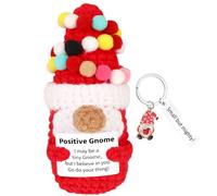 Vspek Gnome Positiva Uncinetto, Bambola Emotiva con portachiavi, Regalo Originale e Divertente per Famiglia, Amici, Uomo, Donna, Compleanno, Supporto Emotivo e Motivazionale Decorazioni