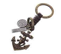 Vspek Portachiavi Ancora Pirata in Metallo e Pelle, Regalo Personalizzato Con Anchor Pirate, Portachiavi Portafortuna Accessorio Key Ring per Uomo e Donna