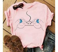 VSQD Nuovo Arrivato Punk delle Donne T-Shirt Divertente Grafica Stampata Manica Corta Rosa Magliette E Camicette Magliette per Le Ragazze Camicette Larghe-WTQH509-Pink,M