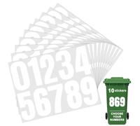 vsshe 100 Pezzi Numeri Adesivi Grandi Impermeabili Numero, 100 mm, Bianco | 1-9 Numeri Adesivi Etichette Adesive, Numeris Adesivi per Esterno per Cassetta postale, numero civico, segnaletica esterna