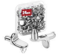 vsshe 24 PCS Supporti Per Mensole, Supporto per Mensole Forma"L", Perni per Mensola, Perni Per Mensoles Mensola Armadio,Supporti Ripiani per Armadio,Staffe Supportis Tasselli per Scaffali, Librerie