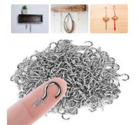 vsshe 250 ganci da soffitto in metallo da 1/2 pollici, gancis a vite multiuso per appendere piante, tazze, stoviglie, legno, sotto armadi, mensole e utensili da cucina, argento