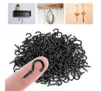 VSSHE 250 Pezzi Ganci a Vite, Ganci Da Soffitto, Ganci a Tazza, Nero Ganci per Soffitto in Metallo Occhio Bulloni Gancis Avvitabili con Filettatura,Viti ad Anello per Casa Ufficio ed Esterni -1/2 Inch