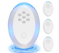 vsshe 4 Pack Dispositivo Anti-zanzare, Repellente ad Ultrasuoni Elettromagnetico Efficace, Topi Ultrasuoni Zanzare, Repellente per Topi,Formiche,Mosche, Ragni,Scarafaggi-100% Professionale ed Efficace