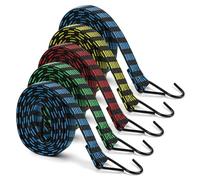 vsshe 5 Pezzi Corde Elastiche con Gancio, 2M Piatte Elastici, Cinghie elastiche, elastici portapacchi tenditori, Elasticis Con Ganci Regolabili, per Teloni, Campeggio, Portapacchi, Auto, Bici(25 mm)